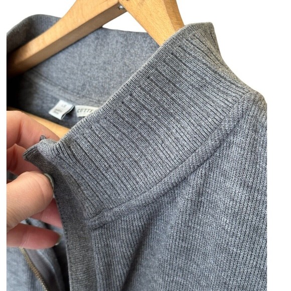 Cutter & Buck Sweater Men’s Size Large Gray 1/4 Zip Pullover 100% Cotton - Picture 5 of 11